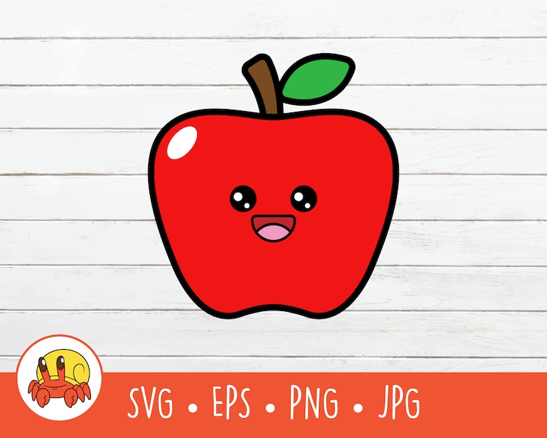 Download Instant Digital Download Eps Cute Apple Character Svg Vector Apple Cut File For Cricut Png Kawaii Apple Clipart Scrapbooking Papercraft Kromasol Com