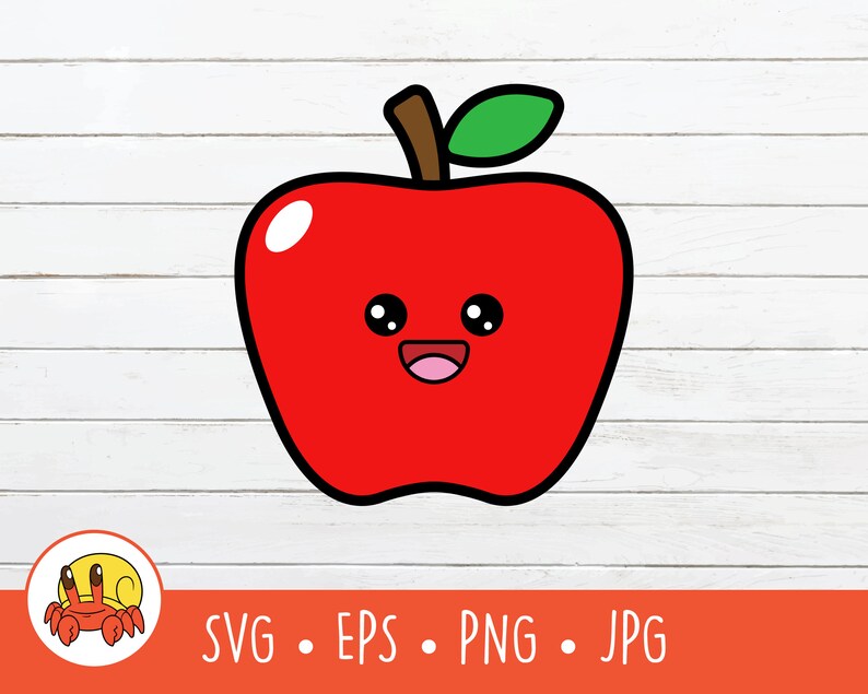 Download Instant Digital Download Eps Cute Apple Character Svg Vector Apple Cut File For Cricut Png Kawaii Apple Clipart Scrapbooking Papercraft Kromasol Com