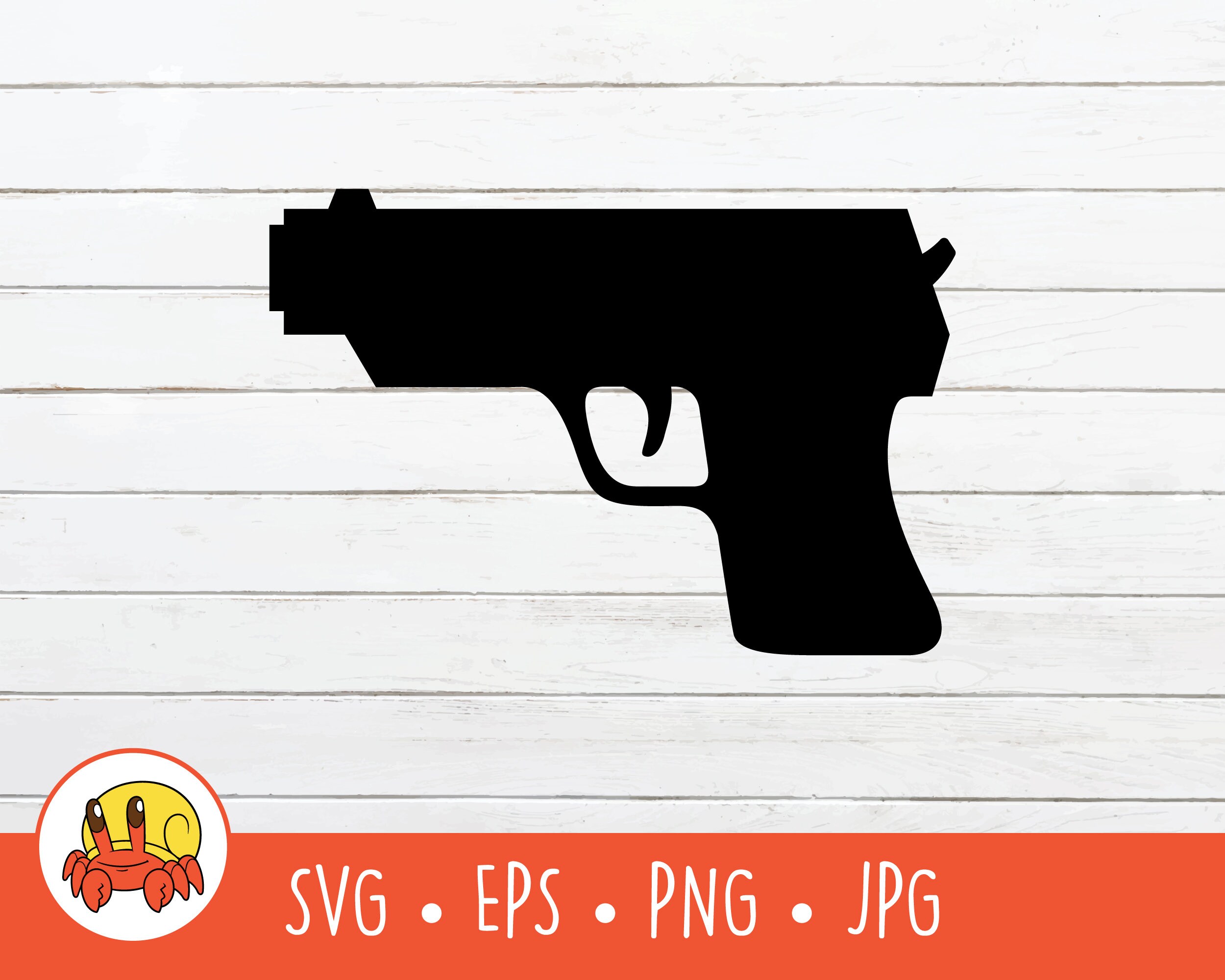 Handgun SVG Vector Pistol Cut File For Cricut Gun Etsy