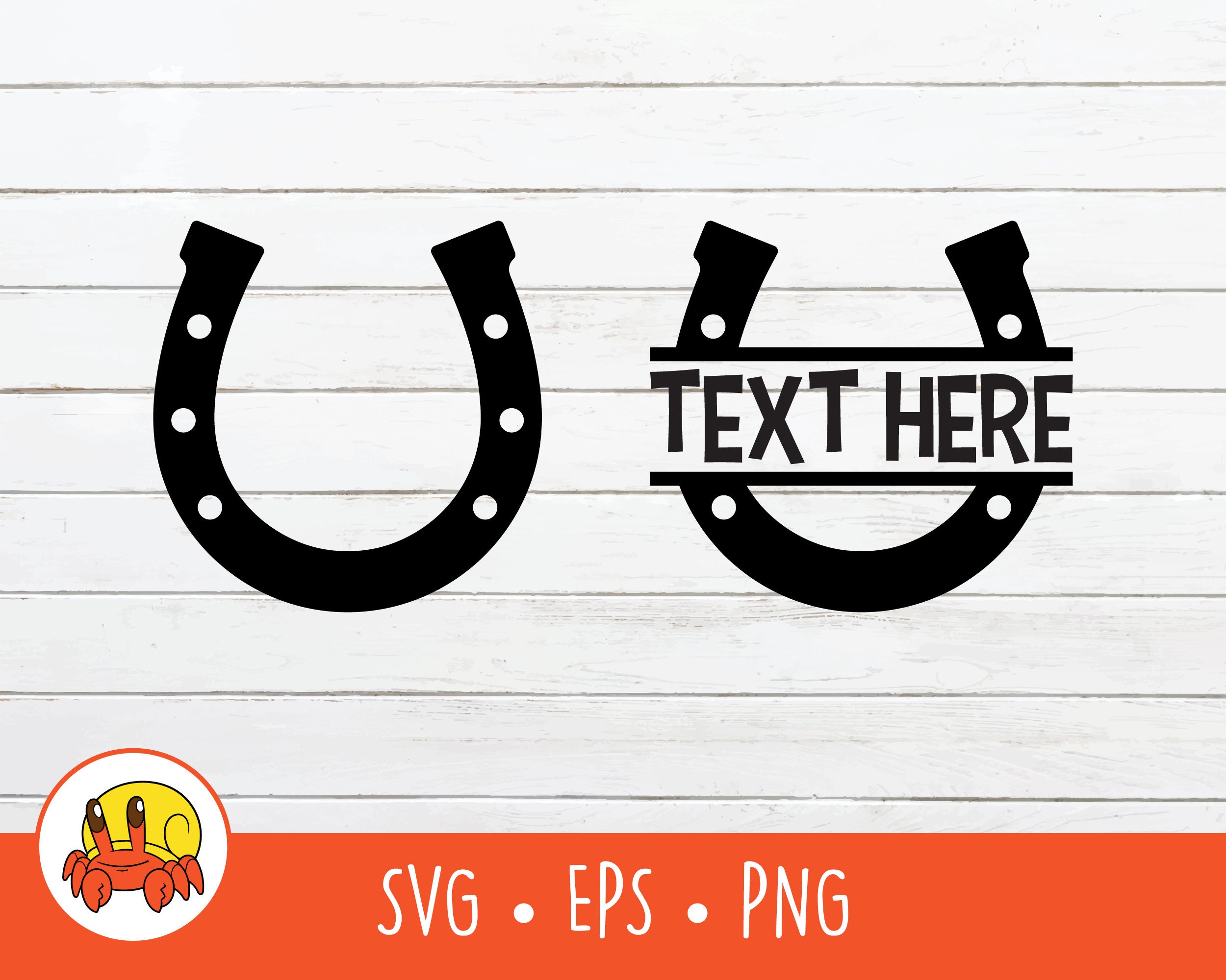 Horseshoe SVG Split Horseshoe Name Frame Vector Horseshoe Etsy