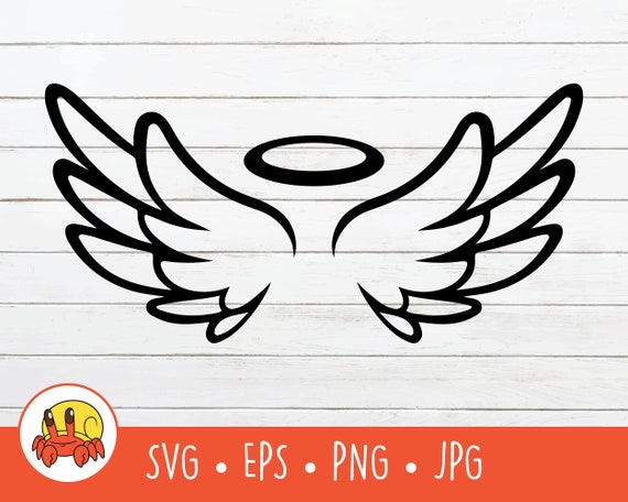 Angel Wings Clipart Halo SVG Wings Silhouette Vector | Etsy