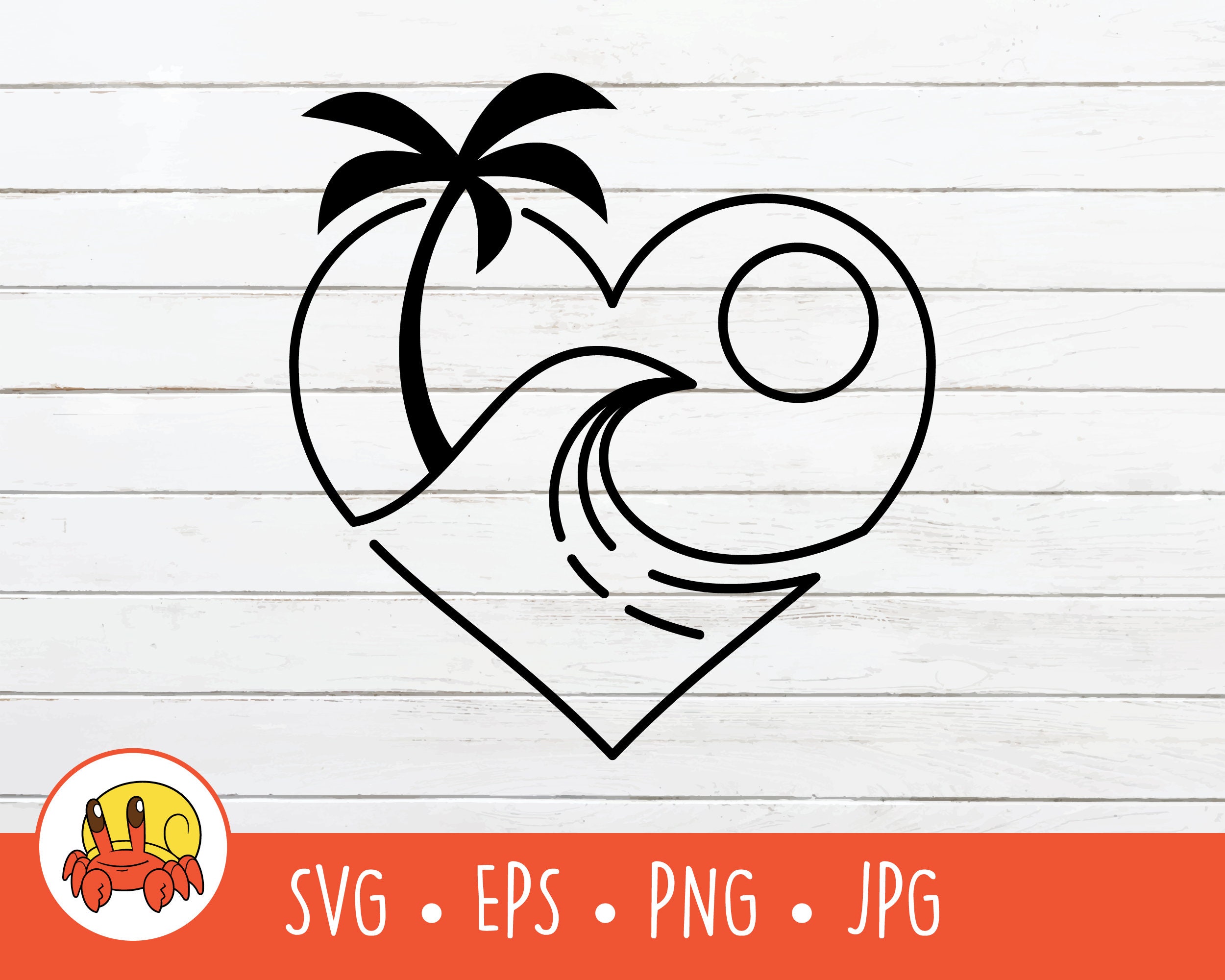 Download Beach Monoline Logo Svg Vector Summer Vacation Cut File Png Etsy