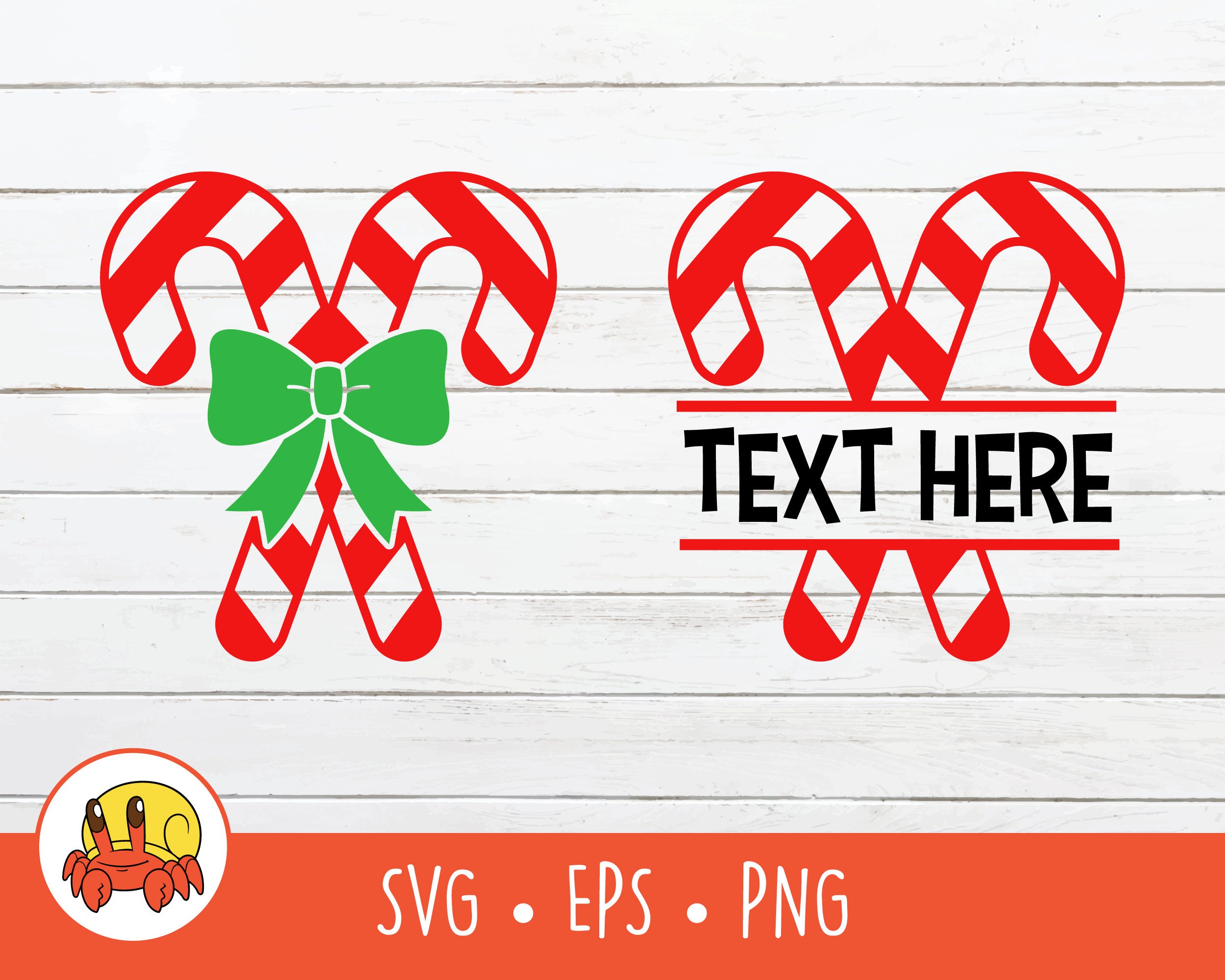 Candy Canes SVG Split Candy Cane Name Frame Vector Christmas Etsy