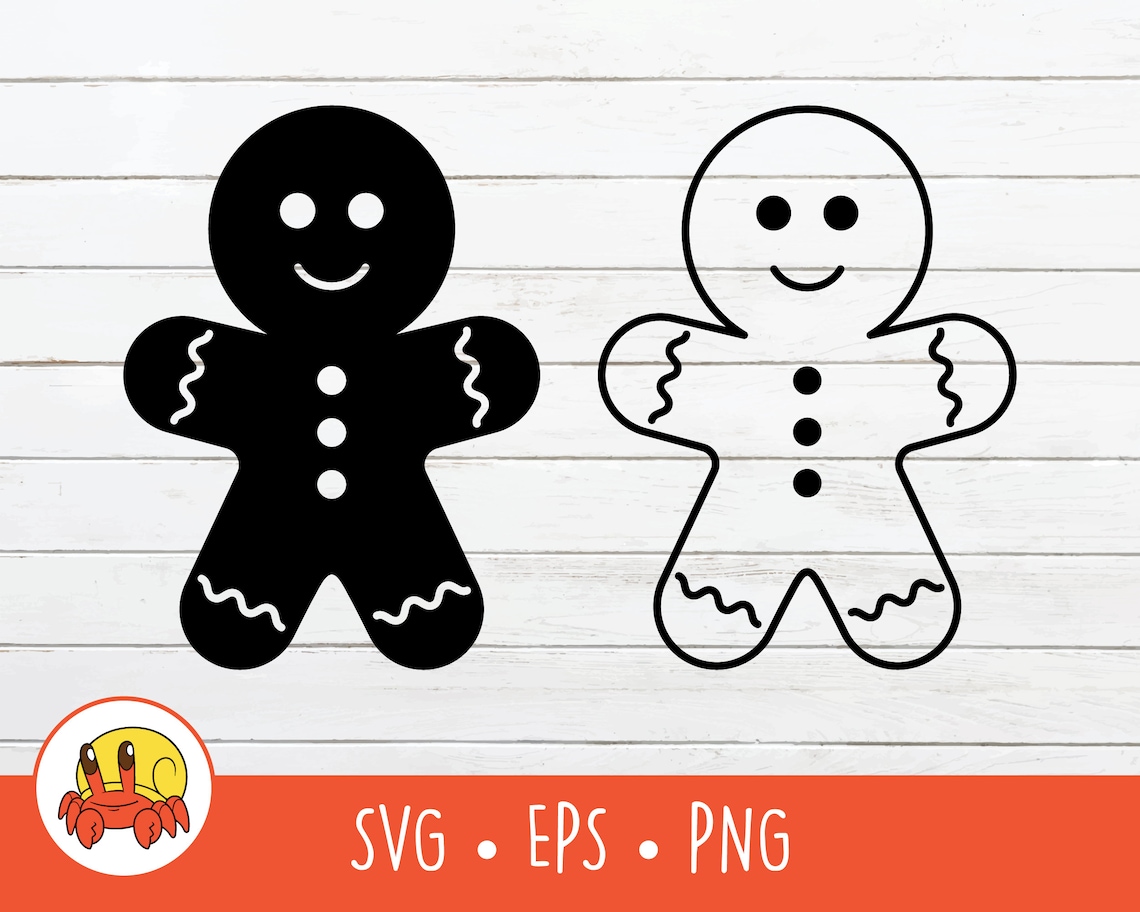 Gingerbread Man SVG Gingerbread Silhouette Vector Christmas | Etsy