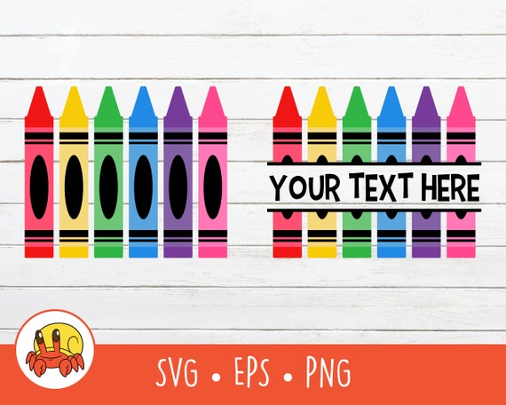 Crayon Clipart Split Crayon Graphic Crayon Vector Crayon Etsy