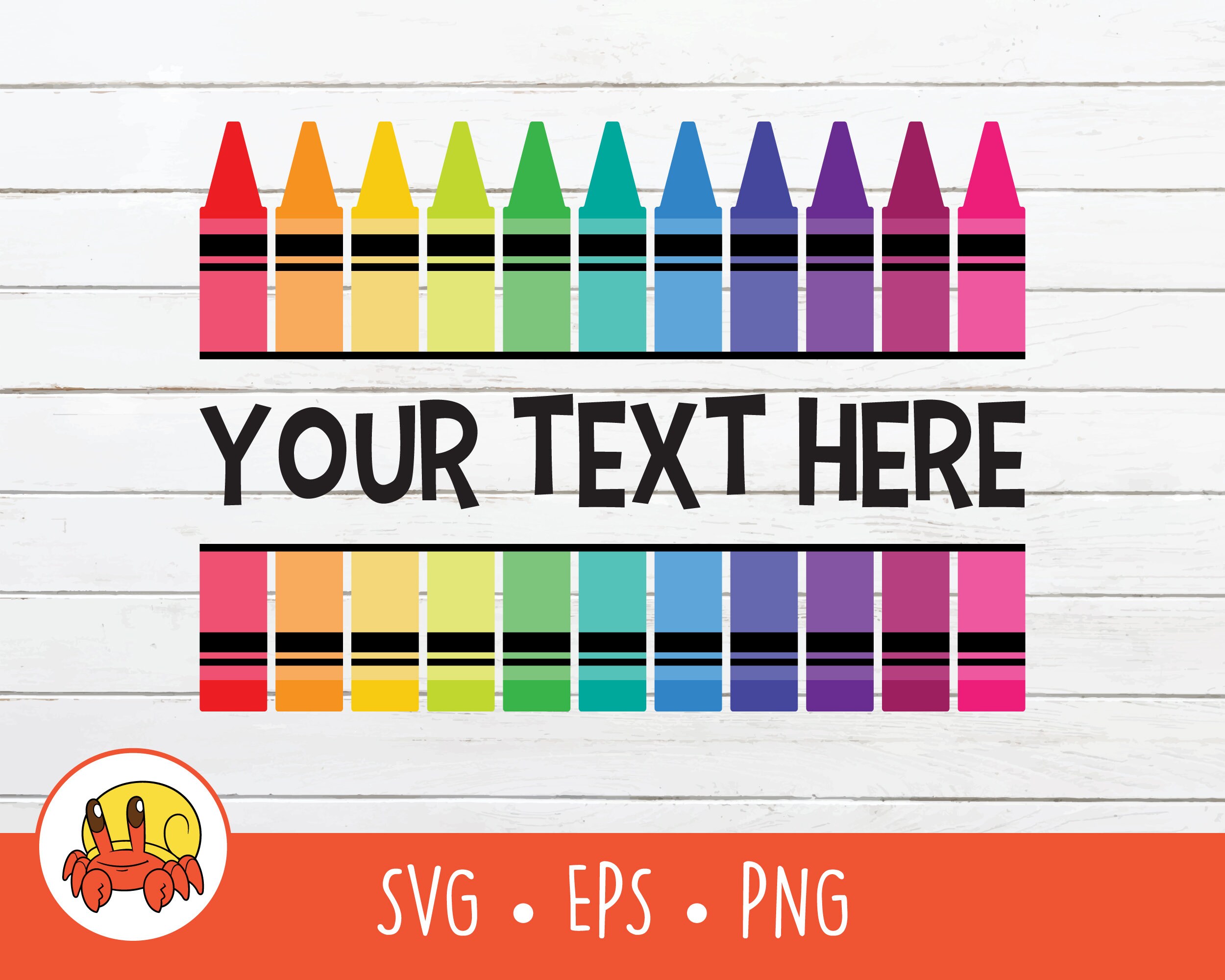 Crayon Svg Crayons Clipart Split Crayon Graphic Vector Etsy