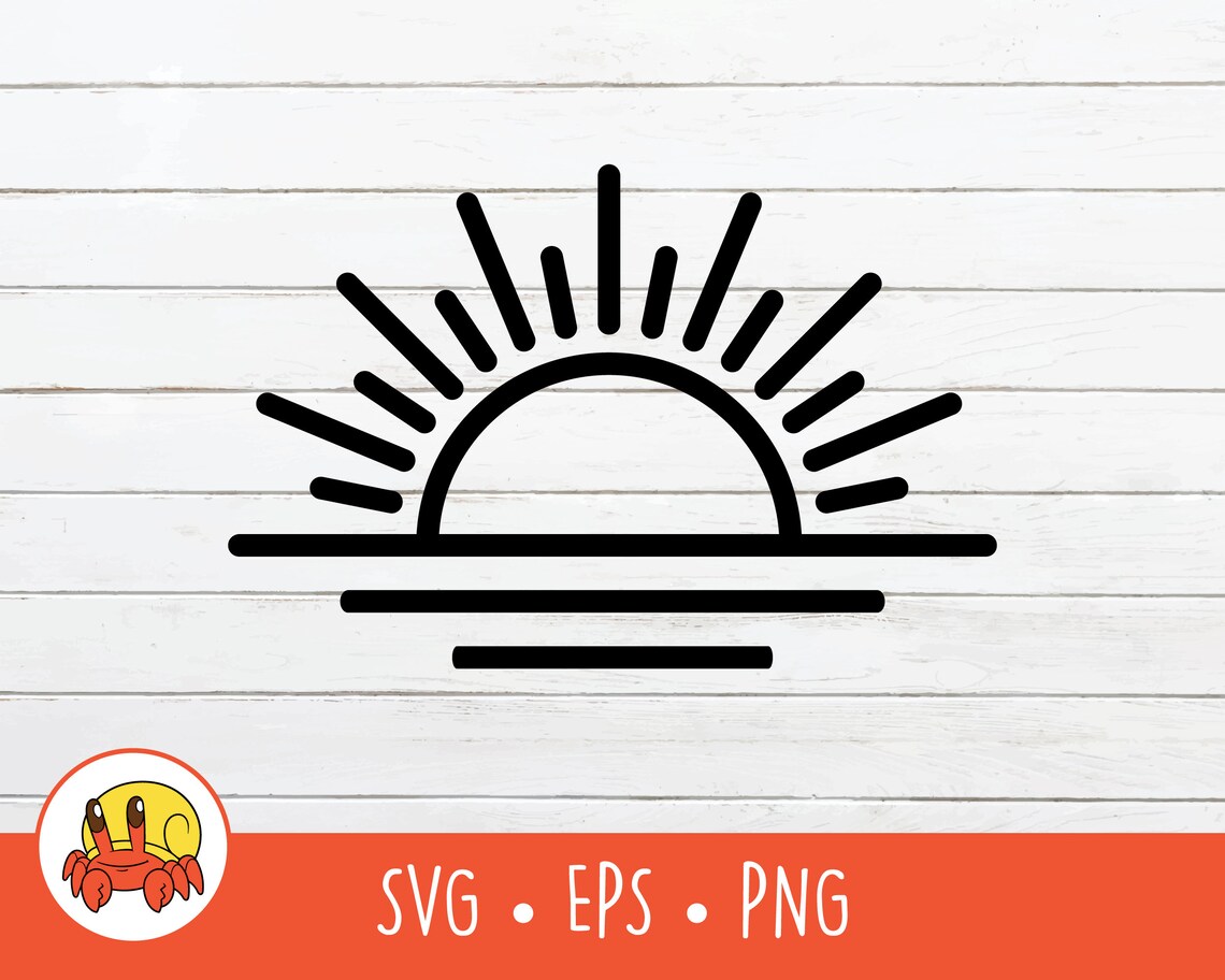 Sun SVG Vector Sunset Cut File For Cricut PNG EPS Instant | Etsy