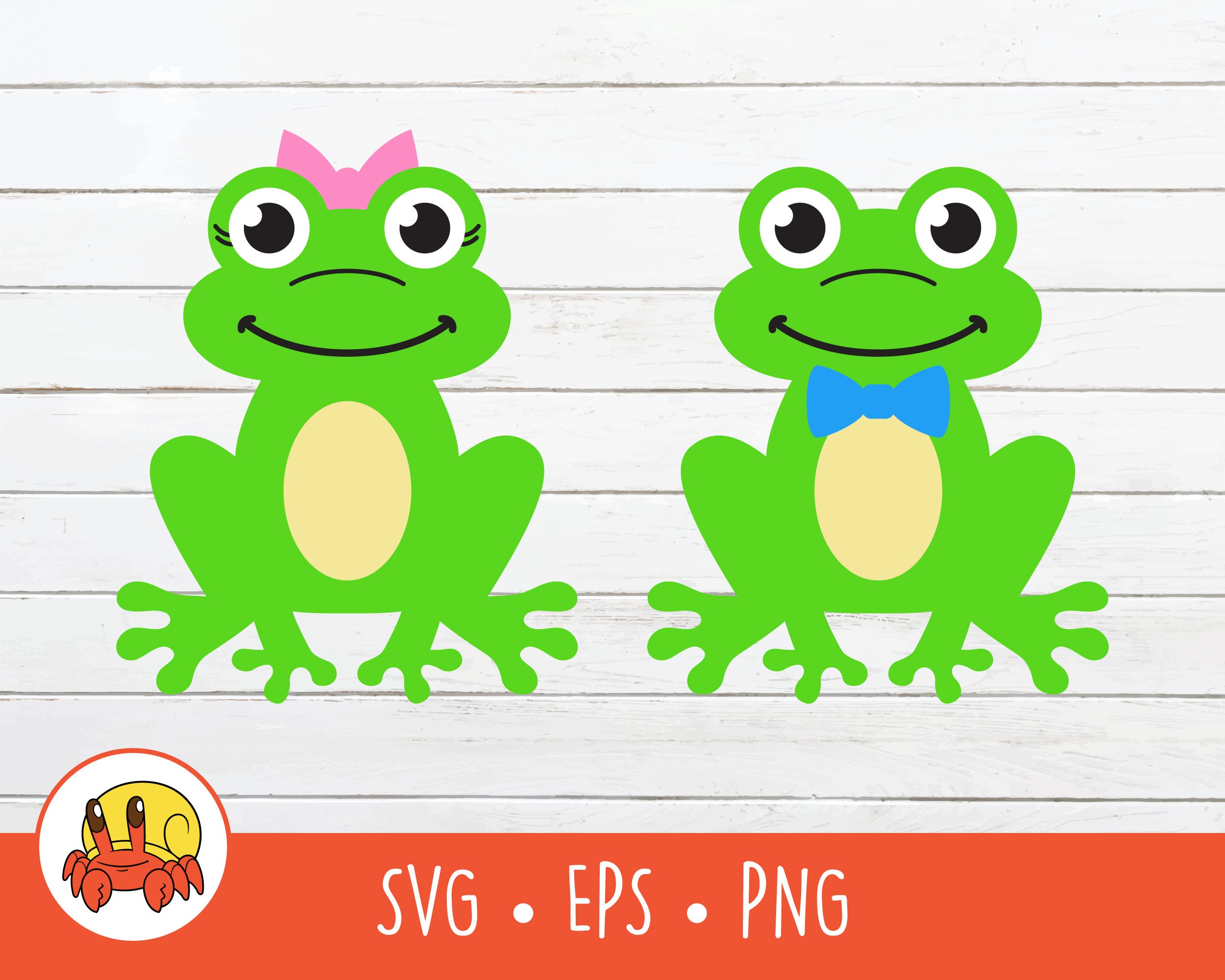 Cute Frog Clipart Frog SVG Boy Frog Girl Frog Toad SVG Etsy