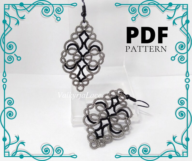 TATTING PATTERN Earrings Vivien for Needle Tatting & Shuttle Etsy