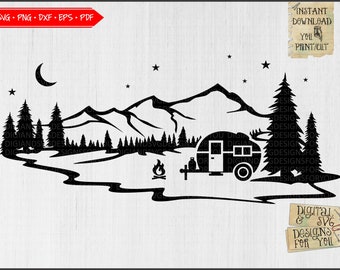 Camping Scene Svg Etsy