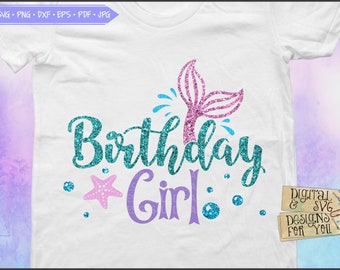 Download Mermaid Birthday Svg Etsy