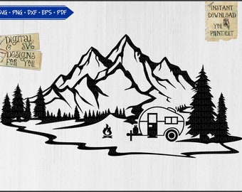 Free Free 184 Mountain Scene Svg SVG PNG EPS DXF File