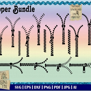 Puede incluir: Un paquete de descarga digital de 14 diseños de cremallera en blanco y negro. Los diseños incluyen varios estilos de cremallera, como cremalleras abiertas y cerradas, con y sin dientes, y con y sin tiradores. Los diseños son perfectos para proyectos de manualidades, como camisetas, tazas y bolsas de mano.