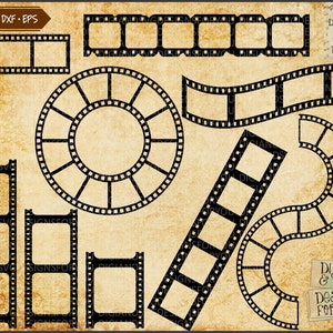 Filmstrips Svg eps dxf geschnitten Datei, Fotografie, Vintage Filmstreifen, Grunge Filmstreifen, Fotostreifen Svg, Filmstreifen Svg, Film Svg, Rahmen Svg