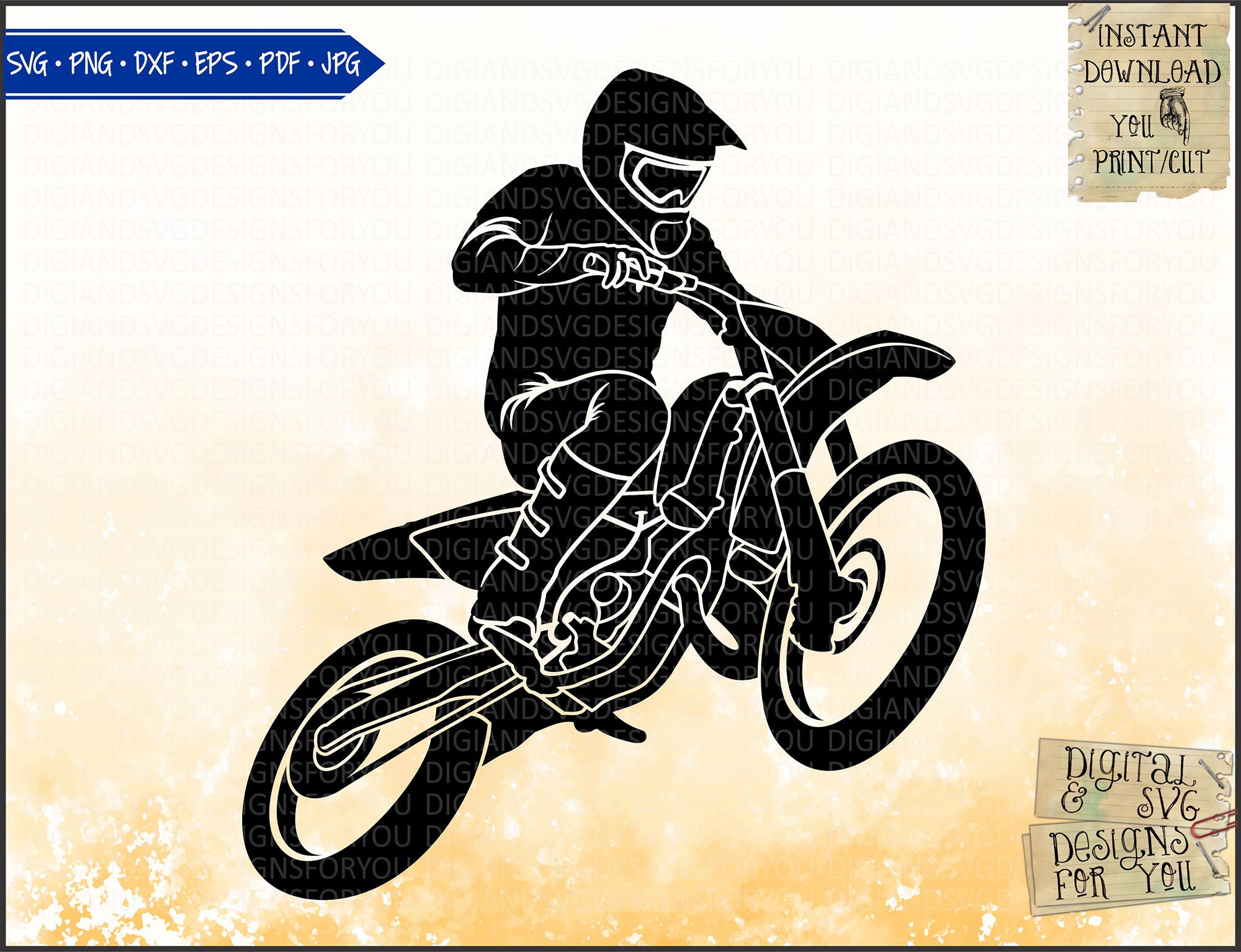 Bike Svg Cut File Offroad Svg Dxf Png Moto Cross Dirt Bike Etsy