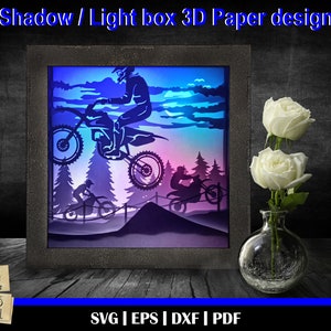 Boîte à lumière Motocross 3D | Dirt bike shadow box svg, Light Box SVG, 3D Shadow Box SVG, modèle de boîte à lumière 3D, Offroad svg, Moto-x svg, moto x