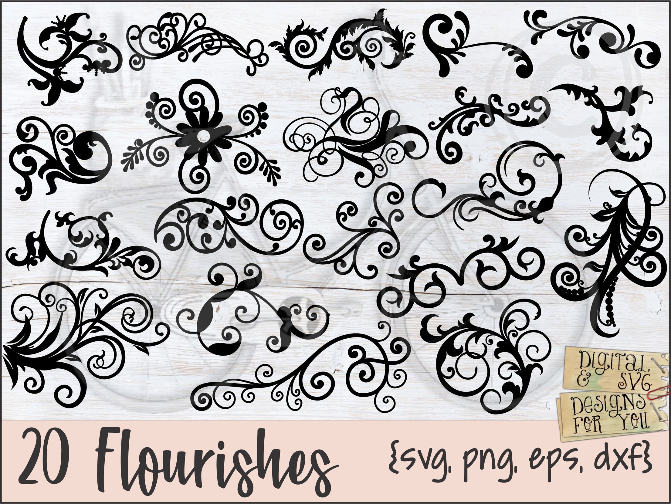 Buy Flourishes SVG Decorative Elements SVG Swirls SVG Ornaments Svg  Scrapbooking Svg Silhouette Cutfile Clipart Online in India - Etsy
