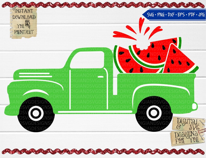 Download Watermelon Vintage truck svg png dxf jpg summer svg | Etsy