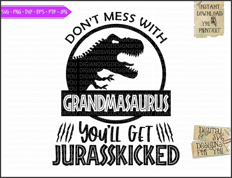 Download Grandmasaurus Svg Eps Png Pdf Cut File Granny Svg Dinosaur ...