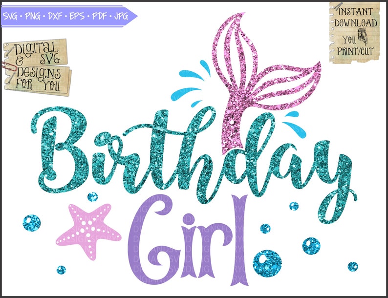 Download Mermaid Birthday svg Birthday girl Mermaid svg Mermaid ...