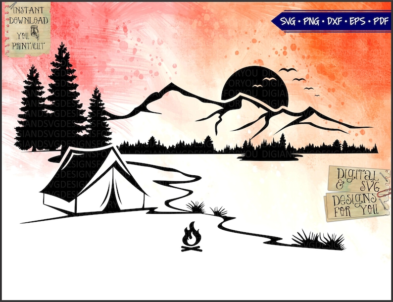 Free Free 126 Mountain Camping Svg SVG PNG EPS DXF File