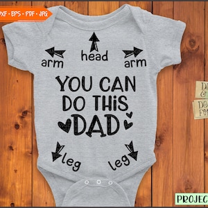 Je kunt dit doen papa svg eps dxf cutfile, baby romper svg, vader leven, vader en ik svg, nieuwe vader svg, grappig citaat voor vader, pasgeboren Romper
