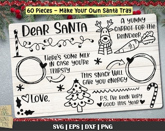 Dear Santa Tray  Christmas Tray  Cookie Tray