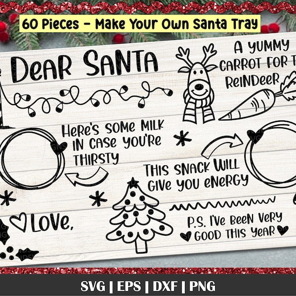 Liebes Santa Tablett svg, Milch und Kekse, Kekse für Santa svg, Karotte svg, Santa Cookie Tablet svg, Milch für Santa svg, Karotte für rudolph svg