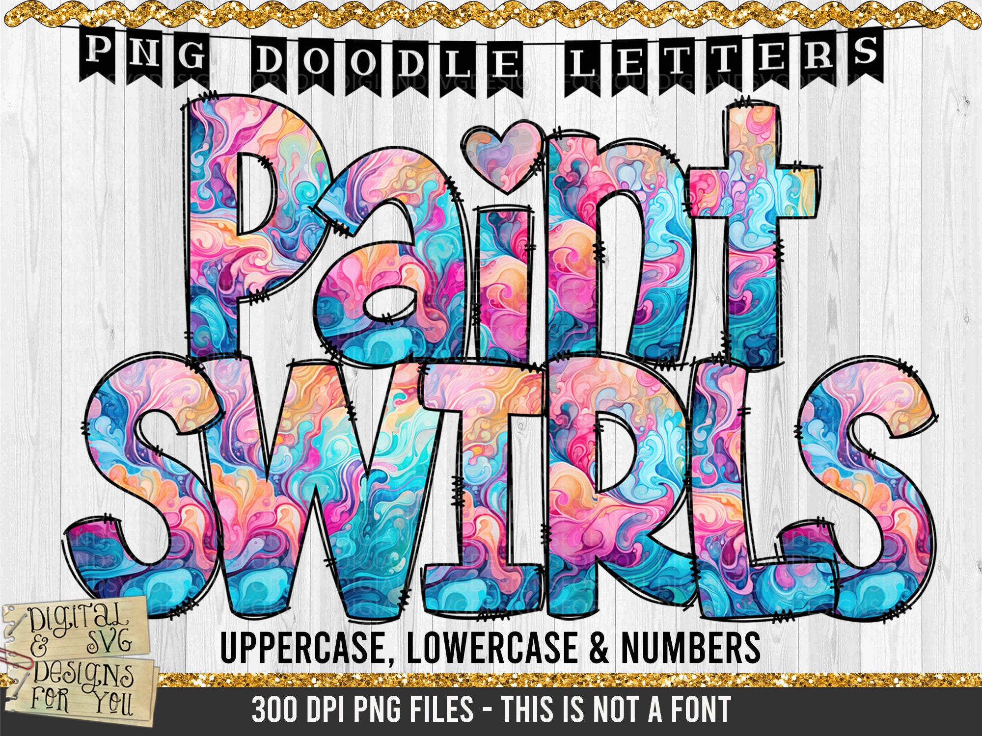 Swirl Pattern Letters Paint Swirls PNG Doodle Letters, PNG Letters, Doodle Alphabet, PNG ...