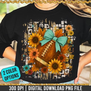 Fall Checker Football Png, Football Coquette, Game Day Png, Autumn Png Boho, Floral Football Png Touchdown Season Png, Coquette Football Bow