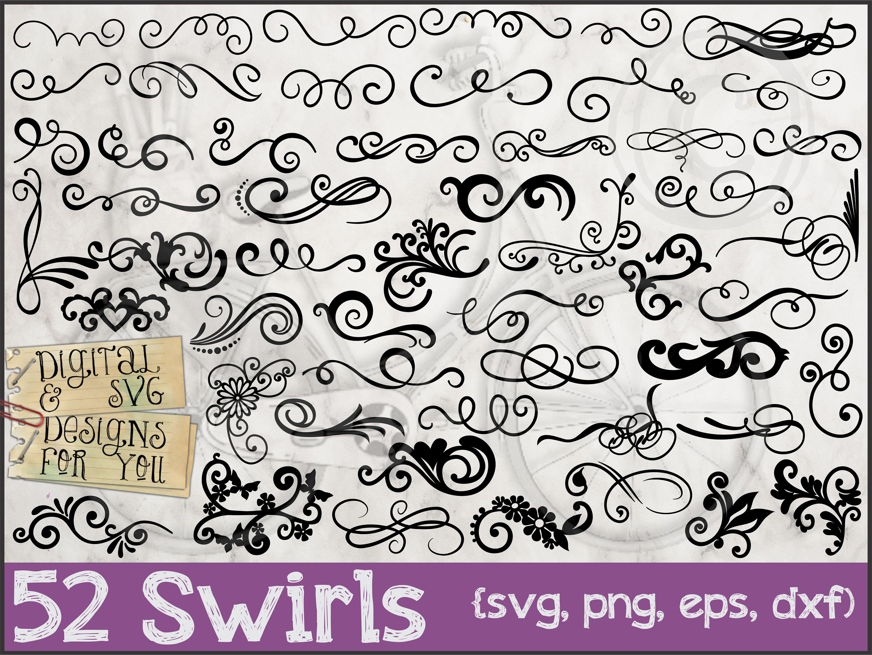 Wir SVG | Elementy dekoracyjne SVG | Swoosh | Ozdoby svg | Scrapbooking svg | Sylwetka Cutfile | Clipart
