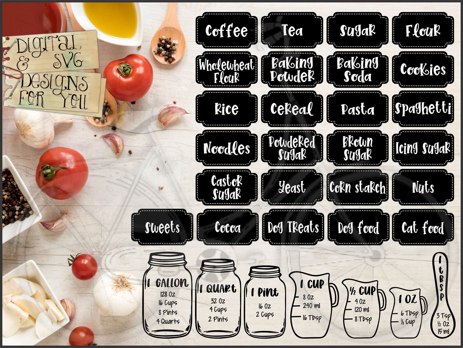 Kitchen Design Bundle Vol1 SVG Cut File | Cut File for Cameo Silhouette ...