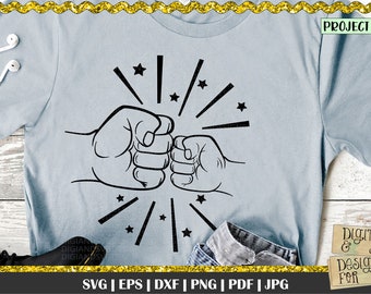 Choque de puños SVG, Choque de puños de padre e hijo, Diseño de camiseta del Día del Padre, Puños SVG, Clipart de choque de puños, Archivo de corte SVG de padre e hijo, Amor de padre