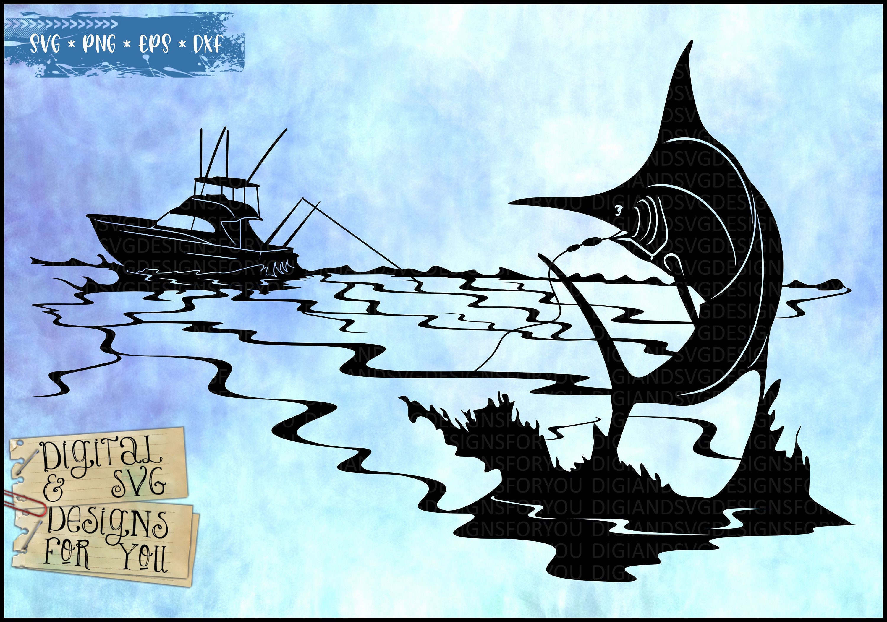 Marlin Silhouette Svg Deep Sea Fishing Svg Fishing Clipart - Etsy