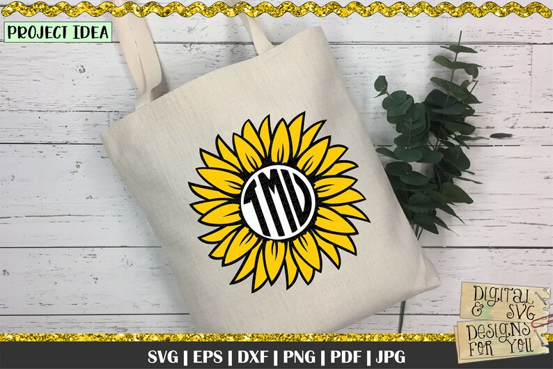Free Free 155 Sunflower Split Monogram Svg SVG PNG EPS DXF File