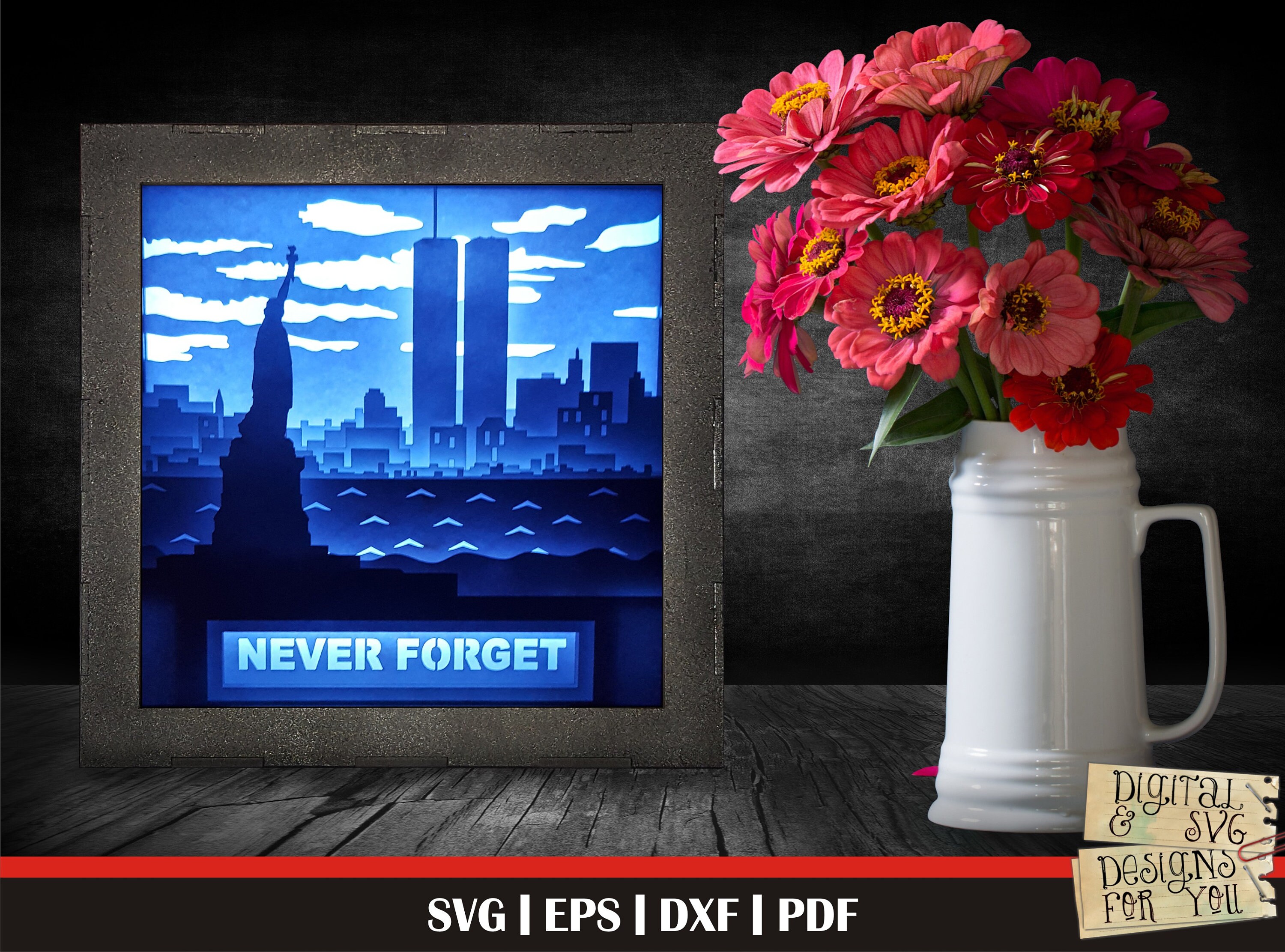 Never 3D 3D Shadow Box Light Box SVG 3D Shadow Box Etsy