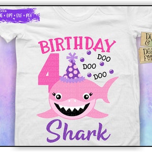Birthday Shark Svg Png Pdf Shark 3rd Birthday Svg Girl Etsy