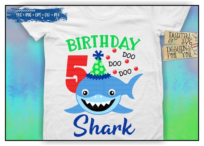 Download Birthday Shark svg Baby Shark svg Shark 5th Birthday Svg ...