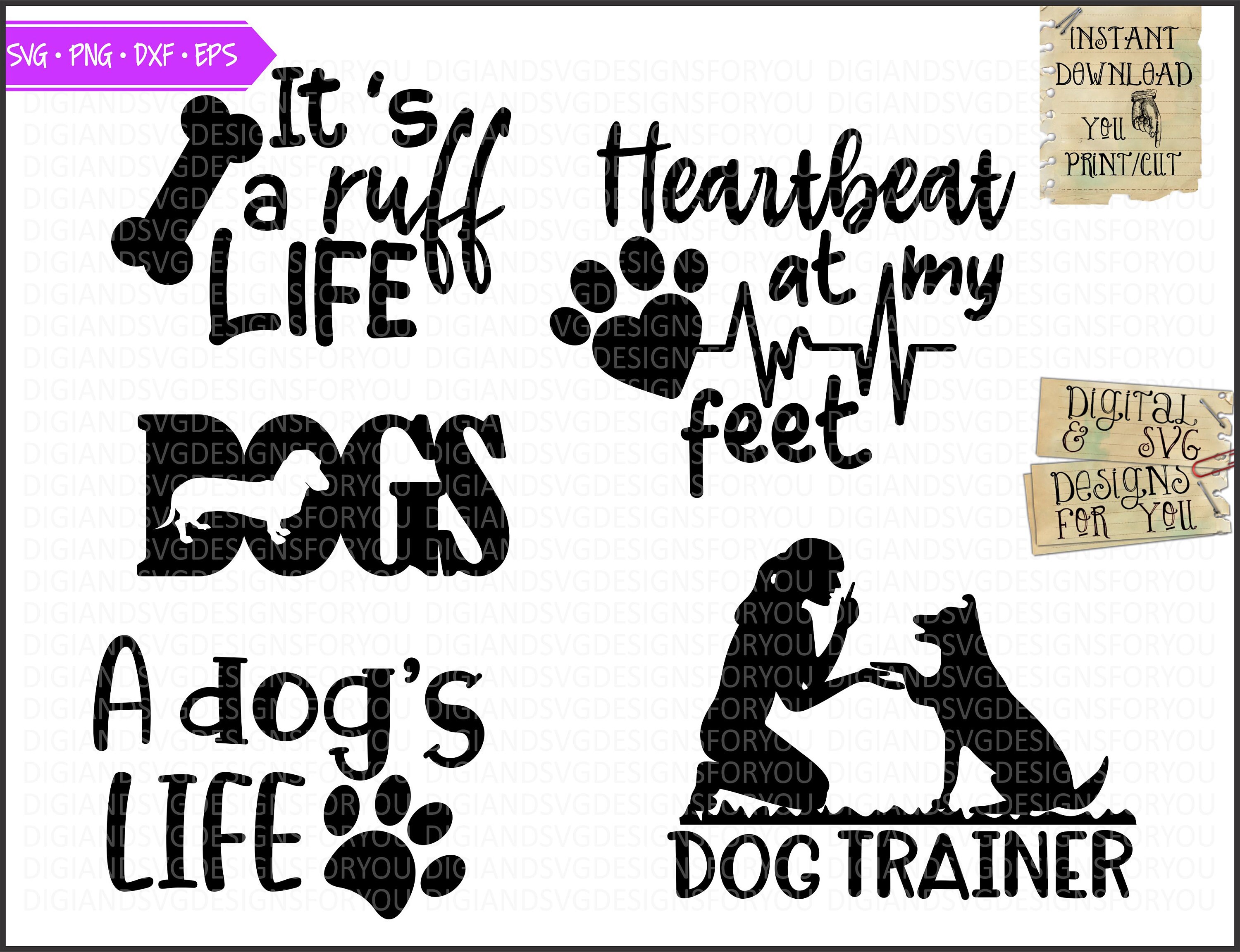 Dog Quotes Bundle Svg Eps Dxf Cut File Dog Quote Svg Dogs Etsy