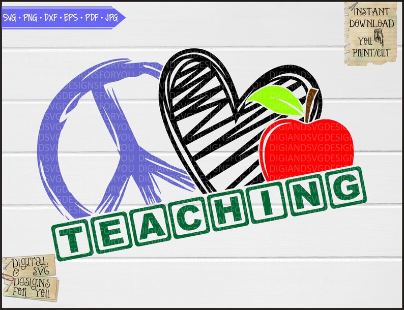 Free Free 126 Peace Love Teach Svg Free SVG PNG EPS DXF File