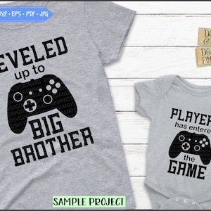 Hermano mayor Svg Eps Png Jpeg, Svg de nivel superior, Svg de controlador de juego, camisetas a juego de hermanos, Svg de camisetas a juego, bebé Svg png, Svg de juegos