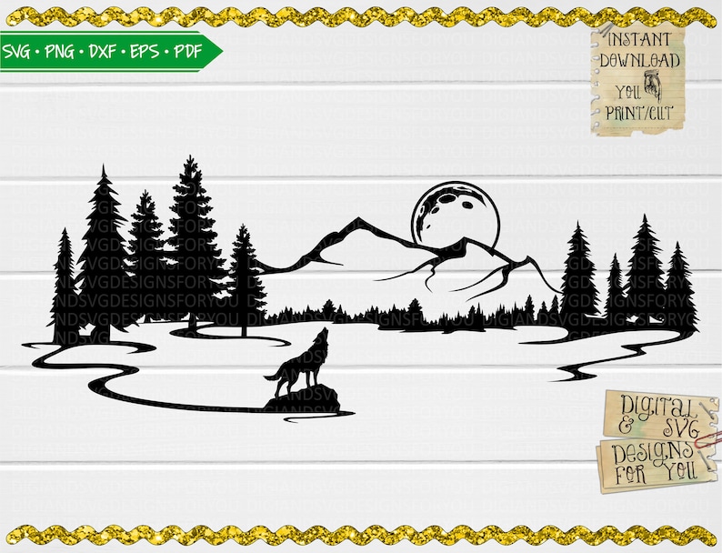 Free Free 104 Mountain Moon Svg SVG PNG EPS DXF File