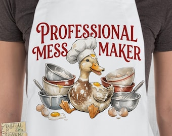 Professional Mess Maker PNG, Funny goose png, Baking png, Funny Baking quote, Baking fails, cutting board png, apron png, tea towel png