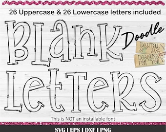 Doodle letters Svg, png, dxf, Transparent doodle letters SVG, Blank doodle letters, Customizable alphabet, Sublimation alphabet download