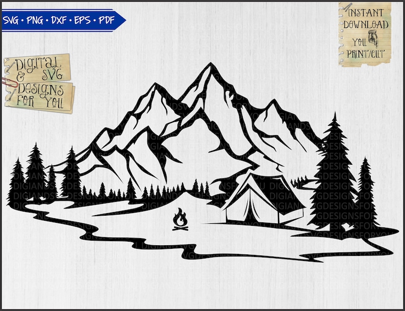 Download Dxf Png Tent Svg Eps Mountain Svg Outdoors Cutfile Trees Svg Wallart Svg Forest Camper Svg Camping Clipart Clip Art Art Collectibles Lifepharmafze Com