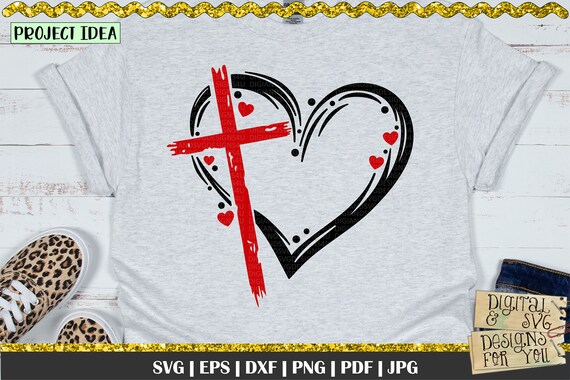 Heart With Cross SVG Heart Cross Svg Christian Svg Doodle - Etsy Finland