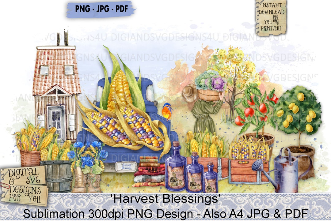 Harvest Blessings Harvest Market Sublimation Fall Autumn - Etsy