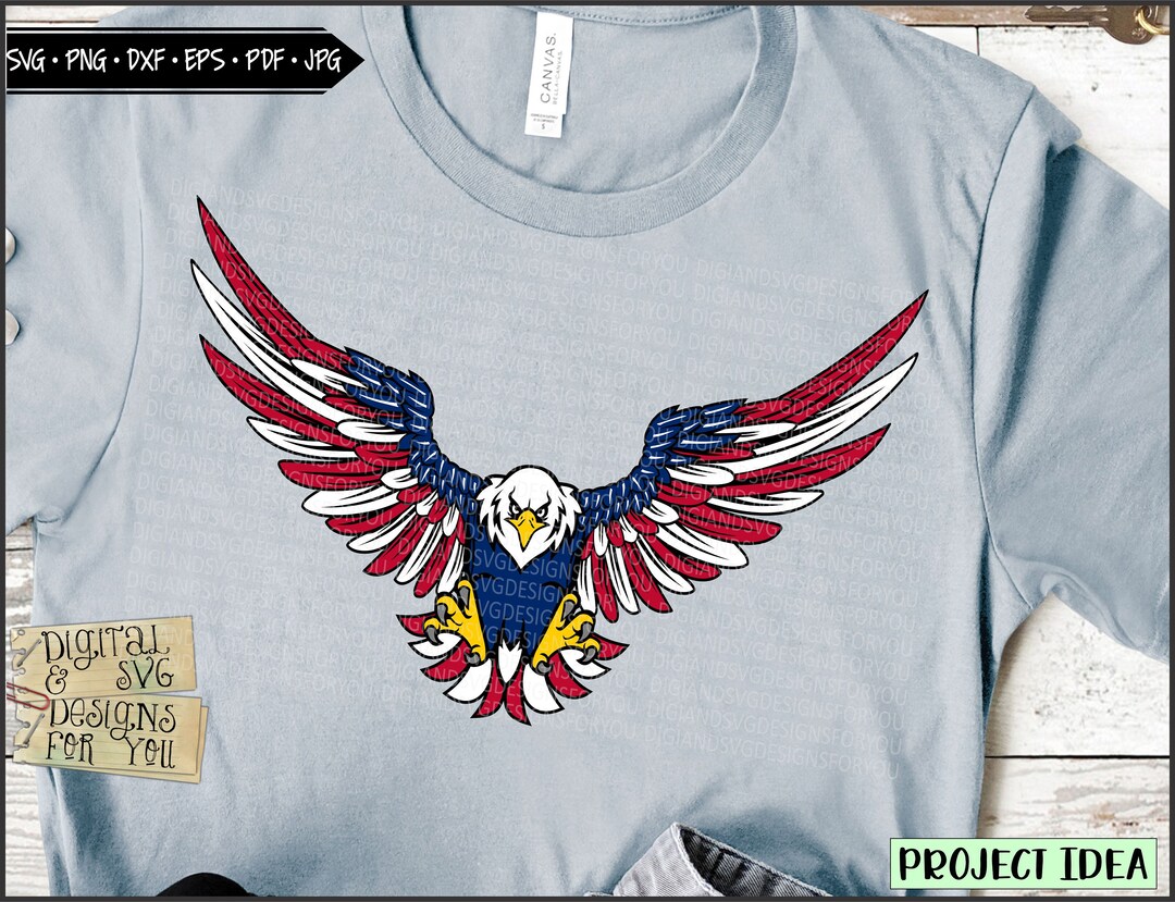 Red White and Blue Eagle Svg Cut File, Patriotic Eagle Svg, 4th of July