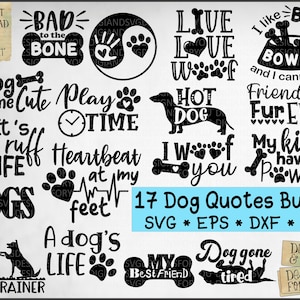 Hund Zitate Bundle Svg Eps Dxf geschnitten Datei, Hund Zitat Svg, Hunde Svg Dxf Eps, Pelz Mama Svg, Hund Liebhaber Svg, Haustier Zitate, Haustier Liebhaber Svg, Pfoten Svg
