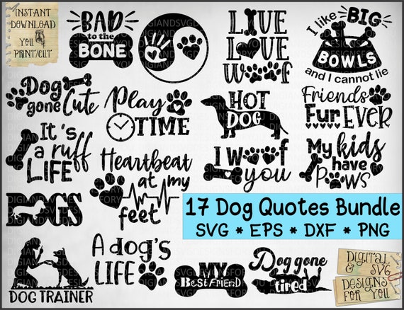 Download Dog Quotes Bundle Svg Eps Dxf Cut File Dog Quote Svg Dogs Etsy